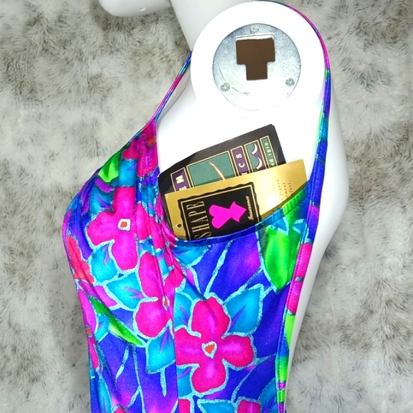 NWT Jantzen Botanical Beauty Lingerie One Piece Floral Print Swim Wear Size 14 - Picture 7 of 17